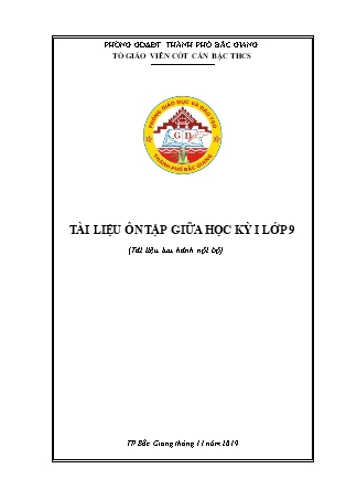 Tài liệu Ôn tập Giữa học kì I các môn lớp 9